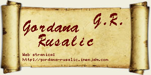 Gordana Rusalić vizit kartica